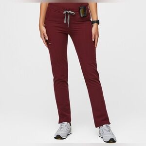 FIGS YOLA Skinny Scrub Pants for Women Burgundy XS/T